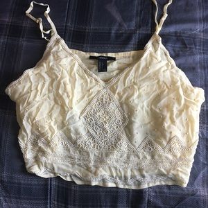 Yellow beaded crop top